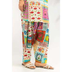 Ensemble imprimé en coton et viscose de style bohème, respirant et adapté à l'été - IPST-77229 - Product Image 6