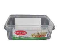 Conteneur rectangulaire en plastique PP de 24 oz avec couvercle pour biscuits, salades, sushis, nouilles, miel, mélasse, yaourt, halva - Recyclable, compatible micro-ondes