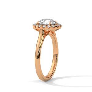 Anillo de Compromiso Elegante con Halo Redondo, Diamante Cultivado en Laboratorio de 2 Quilates, Opciones en Oro Amarillo, Rosa y Blanco, Claridad VVS, Solitario de Lujo - Product Image 6