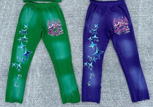 Conjunto de Sudadera y Pantalones Acampanados Vintage con Lavado Ácido Personalizado, Estampado Digital Ecológico, Tallas Grandes, Estilo Hip Hop, Ideal para Invierno - Product Image 6