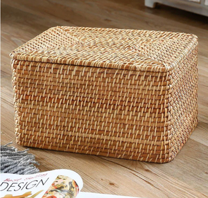 Paniers de rangement tissés en rotin faits à la main de style gentil pour le restaurant de cuisine de chambre à coucher du Vietnam - Product Image 5