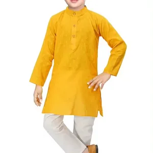 Ethnic Wear Set with Cotton Made & Solid Traditional Designed Kurta pant For Boys Wearing Dress