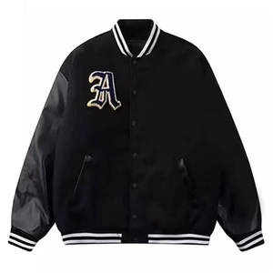 Wholesale Custom Logo Blank Satin Varsity <b>Jackets</b> for Men-Street Style Front Design Winter Windproof Breathable - Product Image 6