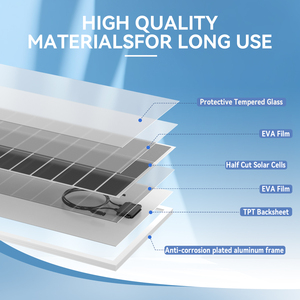Rvpozwer Entrepôt américain Panneau solaire monocristallin haute tension à demi-cellule 22% d'efficacité 200W 12V Ensemble de panneaux solaires Garantie 25 ans Chine - Product Image 3