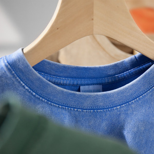 Haute qualité 100% coton 300 Gsm Vintage unisexe surdimensionné poids lourd Streetwear personnalisé Dtg impression lavage à l'acide T-shirt pour hommes - Product Image 4