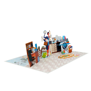 Kiricard Custom Handicraft 'Super Mom' 3D Pop-up Tarjeta de felicitación Nuevo diseño Paper Craft Regalo del Día de la madre - Product Image 3