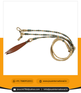 Cuir brut naturel tressé à la main Show Romel Romal rênes Cheval Tack en design multicolore SRM120 Portable - Product Image 3