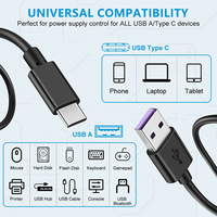 HarB harharging able Witch able, USB to yype AST harharge able con ON/FF trwitch para Desk AMP, LEtrip trip