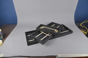 Bandeja de incrustaciones de hueso de forma Rectangular para manualidades, bandeja decorativa para el hogar para mesa de centro, patrón único, prueba de artesanía de hueso - Product Image 2