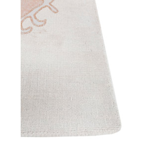 Alfombra Grande de Poliéster Tejida a Mano en Color Beige Marrón, Rectangular, Geométrica, Clásica, para el Hogar, el Pasillo, para Adolescentes - Modelo Phpl-53 - Product Image 4