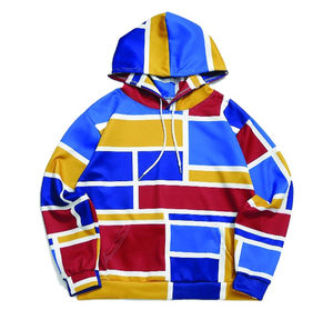 Sweat-shirts à capuche pour hommes unisexes surdimensionnés en polyester vierge avec surpiqûres contrastées, doublure en soie pointue, pour sublimation - Product Image 5