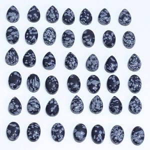 AAA + Calidad Copo de nieve natural Obsidiana Cabujón suelto Piedra preciosa Tamaño libre Piedra preciosa Lote al por mayor para la fabricación de joyas finas - Product Image 3