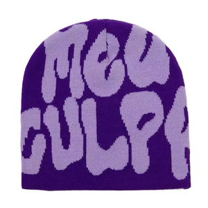 Gorro de invierno con estampado completo Unisex al por mayor, gorro de punto acrílico con logotipo personalizado, gorros con puños - Product Image 5