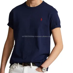 Camiseta de venta más popular de 2024, peso personalizado 170 + GSM OEM slim fit para hombre R. L A U R E N camisetas Bangladesh