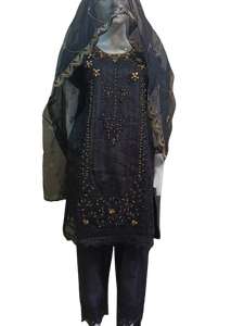 Salwar kameez paquistaní listo 2024 listo Salwar kameez señoras listo hecho vestidos de Organza bordados de lujo 3 uds traje - Product Image 5