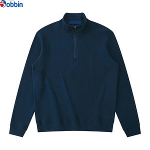 Nouveauté Sweat-shirt à capuche en molleton pour homme, uni, demi-zip, 1/4 zip, manches longues, 100% coton, surdimensionné, écologique, avec poche - Product Image 5