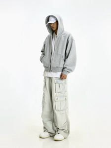 Sweat à capuche pour homme zippé avec logo personnalisé en gros de haute qualité 100 coton éponge française vierge unisexe surdimensionné sweats à capuche pour hommes - Product Image 4