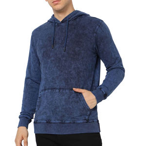 2024 New Denim Cotton Winter Hoodies for <b>Men</b> Stone <b>Washed</b> Classic Pocket Long Sleeves Breathable - Product Image 1