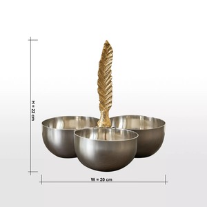 ชุดชาม3ใบมีดีไซน์ลายใบไม้ตกแต่งทันสมัยเพิ่มความซับซ้อนและสไตล์ทันสมัยให้กับทุกห้องหรือโต๊ะ - Product Image 3