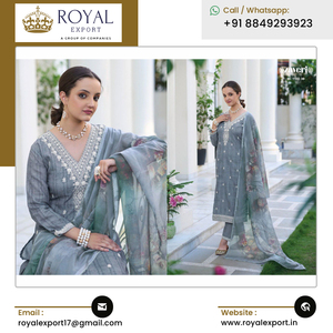 Dernière collection de vêtements ethniques indiens en coton de soie avec broderie Collection de costumes Salwar pour mariage et fête - Product Image 4