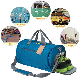 Bolsas de gimnasio plegables hechas de poliéster impermeables ligeras portátiles Bolsas de gimnasio cómodas MOQ bajas - Product Image 4