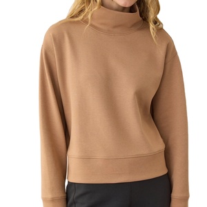 Sudaderas de cuello alto para mujer con logo personalizado, de invierno, lisas, holgadas, informales, deportivas, con logo bordado y en relieve - Product Image 2