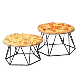 Loyang pizza logam, dudukan meja kerucut logam, panci Pizza berdiri, dekorasi pesta pernikahan, piring pizza logam