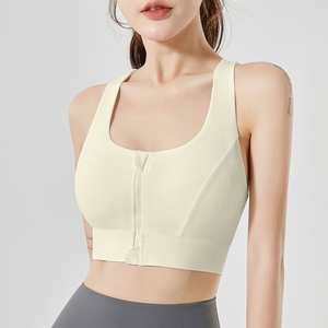 Soutien-gorge de sport à fermeture éclair avant le plus à la mode de 2025, rembourrage intégré, portant seul un haut de fitness de yoga - Product Image 3