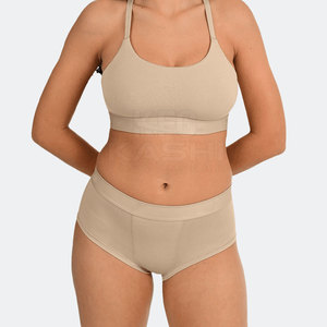 Culotte de bikini en coton doux pour femme, tissu respirant, coupe confortable, matière extensible, effet lavé, taille haute, durable - Product Image 3