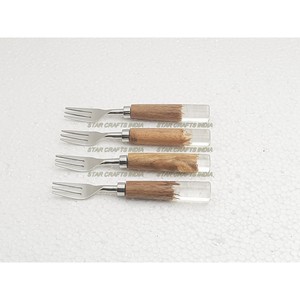 Juego de tenedores martillados con mango de resina para el hogar, cocina, restaurante, acero inoxidable, logotipo personalizado en venta al por mayor - Product Image 1