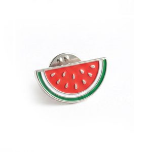 Pins de Solapa Personalizados con Diseño Tradicional de Sandía, en Latón Plateado y Serigrafiados - Product Image 1