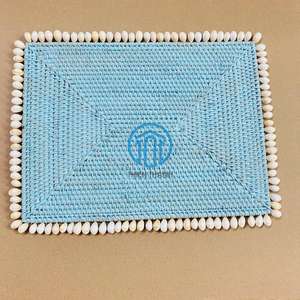 Handmade Rattan <b>Placemat</b> with Seashell Border Natural Woven <b>Table</b> Mat for <b>Dining</b> <b>Table</b> Setting and Eco-Friendly Home Decoration - Product Image 1
