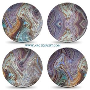Top qualité Agate ronde résine époxy caboteur ensemble Agate conception tapis et tampons classique à la main Restaurant cuisine sous-verres ensemble - Product Image 3