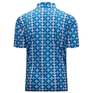 Golf transpirable de secado rápido para hombre para camisa con logotipo personalizado Spandex/Tela de punto de poliéster 180g estampado de sublimación de ajuste Regular - Product Image 2