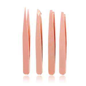 Ensemble de 3 pinces à épiler professionnelles en métal à pointe inclinée, mini pinces à épiler pour les sourcils, pinces à épiler pour extensions de cils, pinces à épiler pour le maquillage - Product Image 1