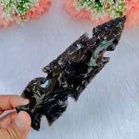 Magnifique poignard en obsidienne noire sculpté et gravé à la main, 6 pouces, figurine artisanale de qualité supérieure, mascotte Wiccan MUNTAHA
