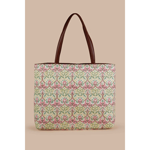 Bolsa de Mano de Lona de Algodón Amarilla con Diseño de Ruleta Rusa Estampado a Mano - Product Image 4