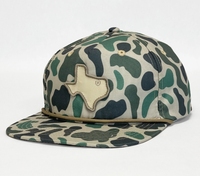Gorra Snapback de Texas personalizada con logotipo bordado, gorras de béisbol de camuflaje con cuerda, diseño de camuflaje promocional, fábrica de Vietnam