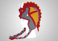 Patrón de gorro de ganchillo con orejeras de dragón, instrucciones fáciles para adultos, adolescentes y niños. Idea de regalo para fiestas y uso casual de ciclismo