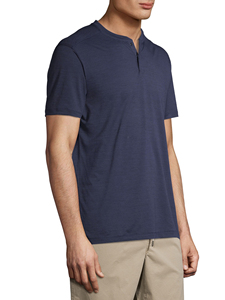 Nouvelle mode hommes 100% coton tricoté T-Shirt séchage rapide col rond solide longue longueur sérigraphie marque privée en gros - Product Image 6