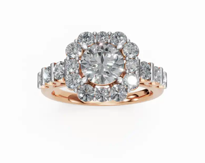 แหวนเพชรทรงกลม 9 14 18 กะรัต ทองคำขาว ทองคำเหลือง ทองคำโรสโกลด์ ดีไซน์เนอร์ จิวเวลรี่หรูหรา ดีไซน์แบบซ้อนได้ - Product Image 1