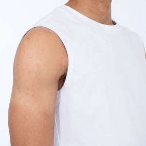 Camiseta sin mangas Lisa suave de algodón 100% para hombre al por mayor 2025 tela transpirable de diseño personalizado ideal para entrenamiento de gimnasio y ropa informal - Product Image 4