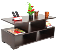 Table console rectangulaire Victor en bois d'ingénierie à prix abordable pour café/thé (Wengé)
