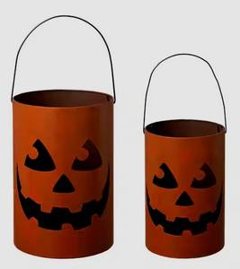 Lanterne en métal d'Halloween, pot de fleurs, citrouille rustique, décoration suspendue, porte-bougie pour la décoration intérieure et extérieure du jardin - Product Image 5