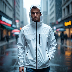 Veste de pluie OEM 100% en spandex pour hommes veste coupe-vent de randonnée vêtements de rue pour hommes vestes de pluie Streetwear - Product Image 4