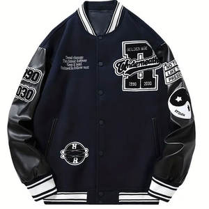 เสื้อแจ็คเก็ตวาร์ซิตี้ผู้ชายแบบเรียบง่ายขายส่งแฟชั่น เสื้อโค้ทปักลาย แจ็คเก็ตปี 2024 รับทำโลโก้ เสื้อแจ็คเก็ตวาร์ซิตี้ผ้าซาติน - Product Image 1