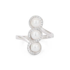 Élégante bague de créateur en argent 925 fabriquée à la main avec perle d'eau douce naturelle Bijoux faits à la main luxueux - Product Image 1
