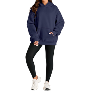 Sudadera con capucha de lana de algodón 100% para mujer, superventas HeavyGSM para invierno, transpirable, cómodo con técnicas bordadas - Product Image 5