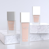 Crema BB Esmerilada en Botella de Vidrio de 20ml 30ml 50ml, Base de Maquillaje Líquida, Botellas Rectangulares con Bomba Dosificadora