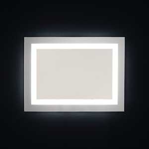 กระจกห้องน้ำ LED ดีไซน์อิตาลีร่วมสมัย ขนาด 80x60 ซม. แบบพลิกกลับได้ พร้อมเซ็นเซอร์สัมผัสและเฟอร์นิเจอร์ - Product Image 2